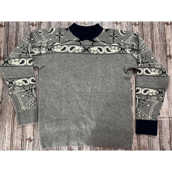 Sacai wool Bandana Knit Pullover sweater Size L color grey blue